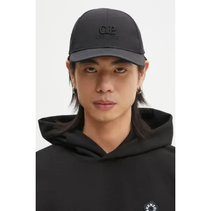 Zdjęcie C.P. Company czapka z daszkiem kolor czarny z aplikacją 18CMAC147A005904A