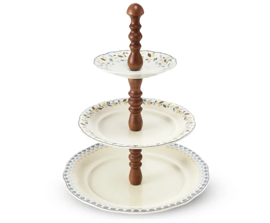 obrazek 1 Stylowa porcelanowa patera na ciasto o wyjątkowym kształcie – Leander
