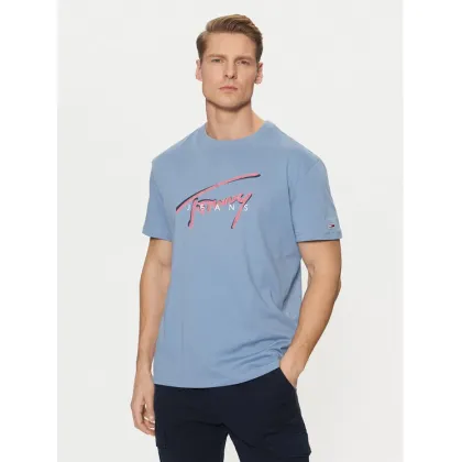 Zdjęcie Tommy Jeans T-Shirt Signature DM0DM21109 Niebieski Regular Fit