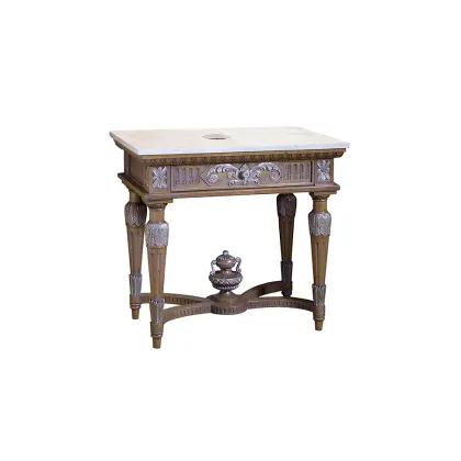 Zdjęcie Ekskluzywna konsola łazienkowa CARMEN - antyczny miód/srebro, marmur - Collecion Alexandra