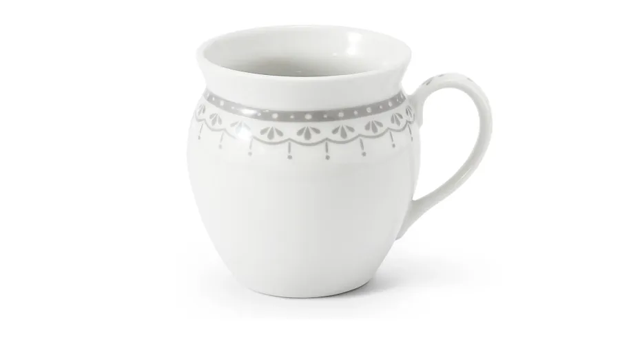 obrazek 1 Czeski porcelanowy kubek ze zdobieniem w kolorze szarym z kolekcji HyggeLine – Leander