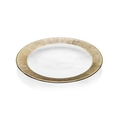 Zdjęcie Stylowy włoski duży talerz ze złotym obrzeżem – IVV