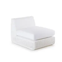 Picture The middle module of the Agora sofa without a cushion in white for the garden and terrace
