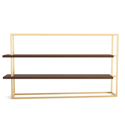 Picture Stylish Portuguese bookshelf with walnut shelves