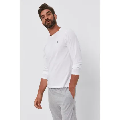 Zdjęcie Polo Ralph Lauren Longsleeve 714844759004 męski kolor biały gładki