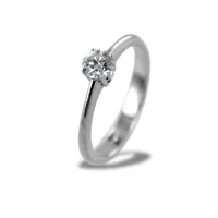 Zdjęcie Włoski średni pierścionek Solitaire z diamentem 0,35 karata