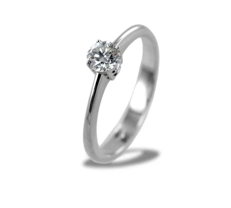 obrazek 1 Włoski średni pierścionek Solitaire z diamentem 0,35 karata