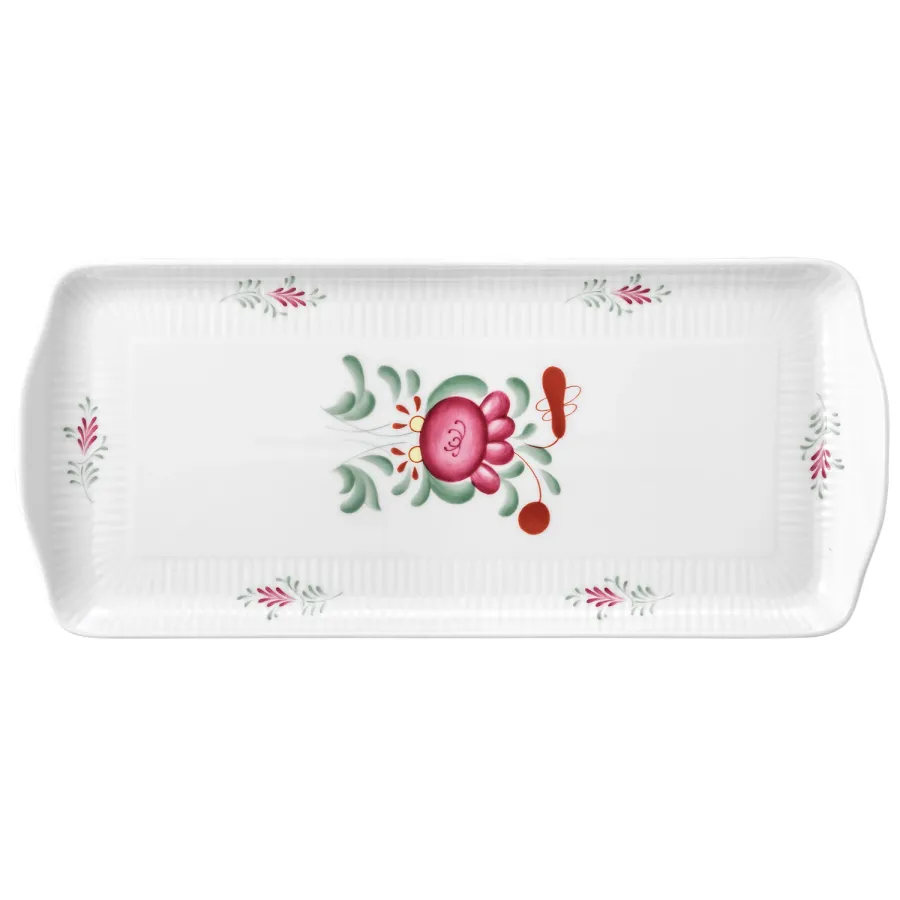 obrazek 1 Prostokątny półmisek z porcelany zdobiony motywem róży - Tettau