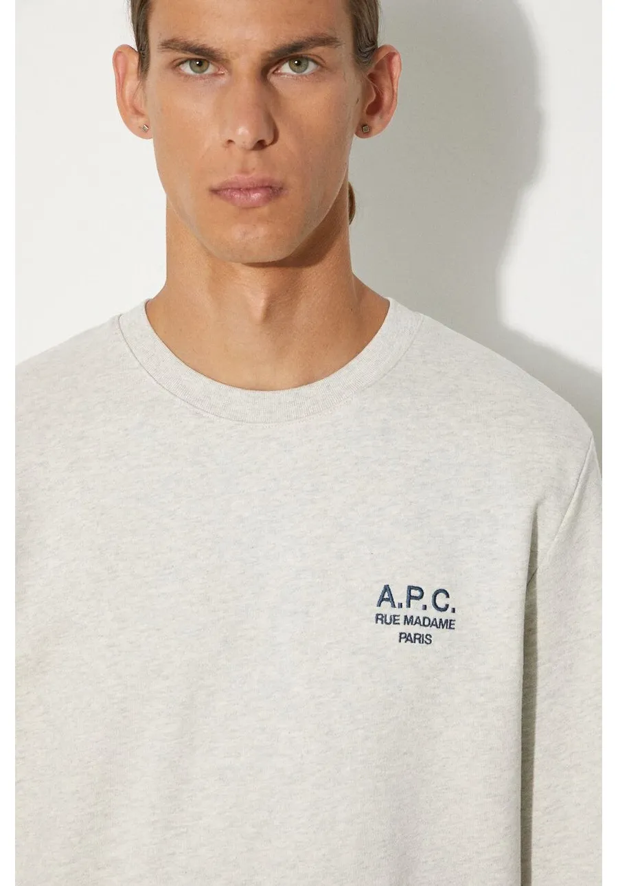 obrazek 1 A.P.C. bluza bawełniana Sweat Rider męska kolor szary gładka COEZD.H27699-MARINE