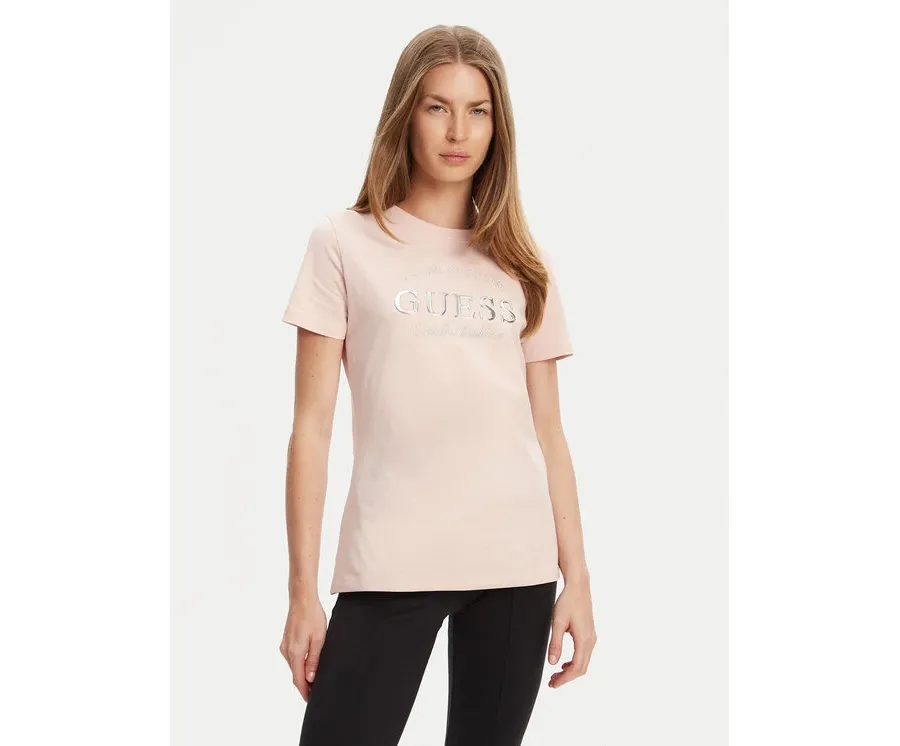 obrazek 1 Guess T-Shirt V5YI12 J1314 Różowy Regular Fit