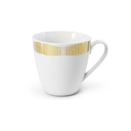 Zdjęcie Nowoczesny porcelanowy kubek ze złotym zdobieniem z kolekcji Angel wings – wariant 1 - Leander