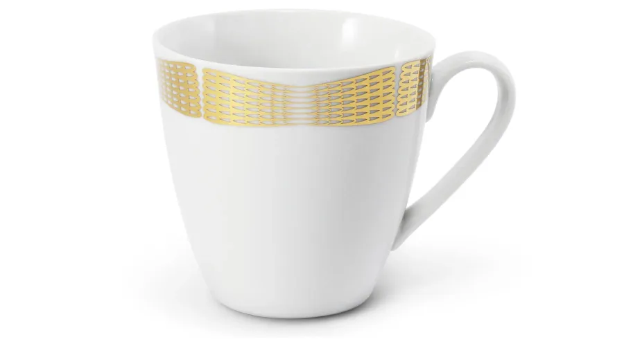 obrazek 1 Nowoczesny porcelanowy kubek ze złotym zdobieniem z kolekcji Angel wings – wariant 1 - Leander