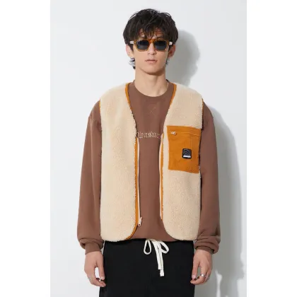 Zdjęcie PLEASURES bezrękawnik dwustronny Infinite Reversible Vest męski kolor beżowy przejściowy P23F013 BEIGE