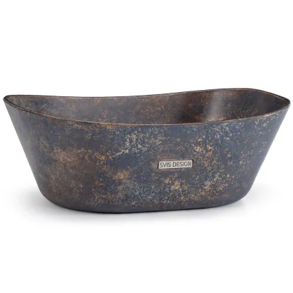 Zdjęcie Elitarna umywalka 50 cm LIBRA BASIC – GRANITE, niebiesko-szary i ochra, lakier półmatowy