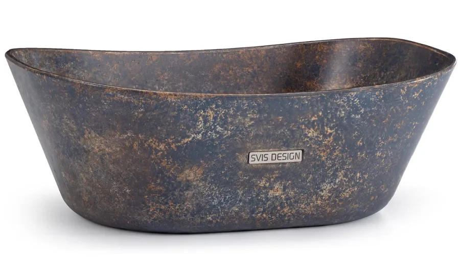 obrazek 1 Elitarna umywalka 50 cm LIBRA BASIC – GRANITE, niebiesko-szary i ochra, lakier półmatowy