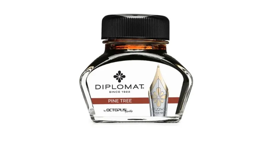 obrazek 1 Atrament do piór wiecznych Diplomat w kałamarzu - brązowy, 30 ml