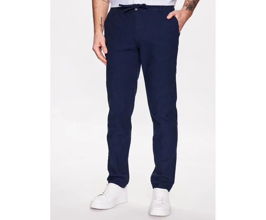 obrazek 1 Lindbergh Spodnie materiałowe 30-008003 Niebieski Tapered Fit