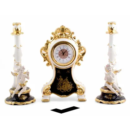 Picture White baroque clock with beautiful decoration - Bruno Costenaro