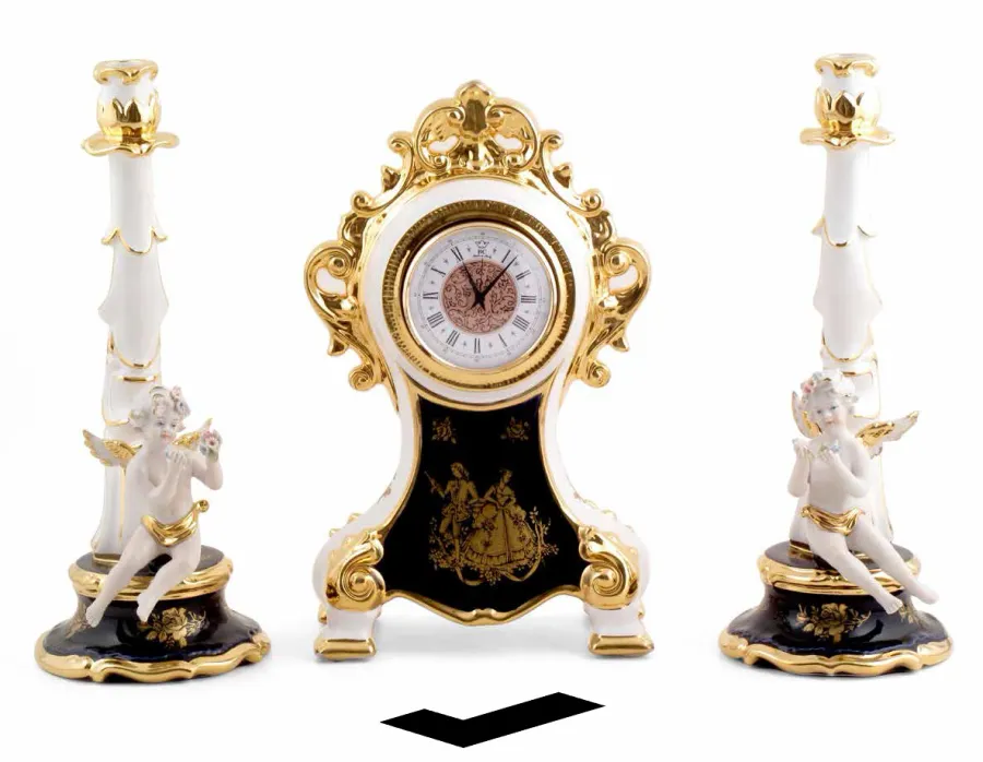 picture 1 White baroque clock with beautiful decoration - Bruno Costenaro