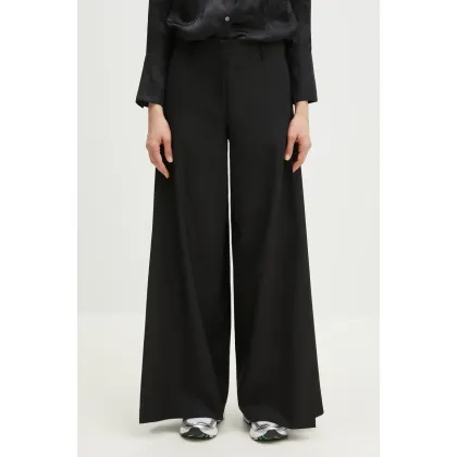 Zdjęcie Kenzo spodnie wełniane damskie kolor czarny szerokie high waist FF52PA0999RA.99