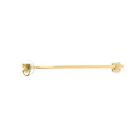 Picture Luxury Polished Gold Towel Rack with Cast Brass Lion and Glass Medallion - Il Paralume Marina