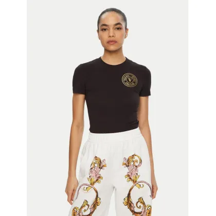 Zdjęcie Versace Jeans Couture T-Shirt 78HAHT00 Czarny Regular Fit