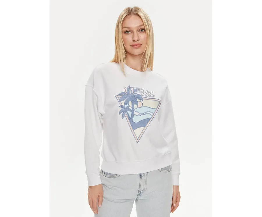 obrazek 1 Guess Bluza W4GQ11 KBK32 Biały Relaxed Fit