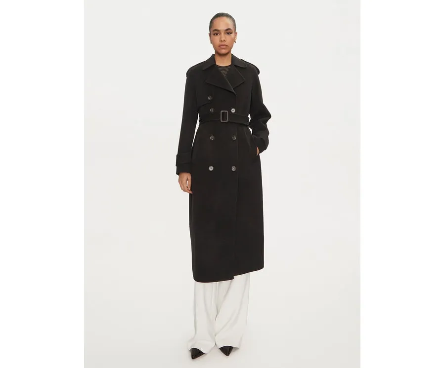 obrazek 1 Elisabetta Franchi Płaszcz wełniany CP-57D-46E2 Czarny Regular Fit