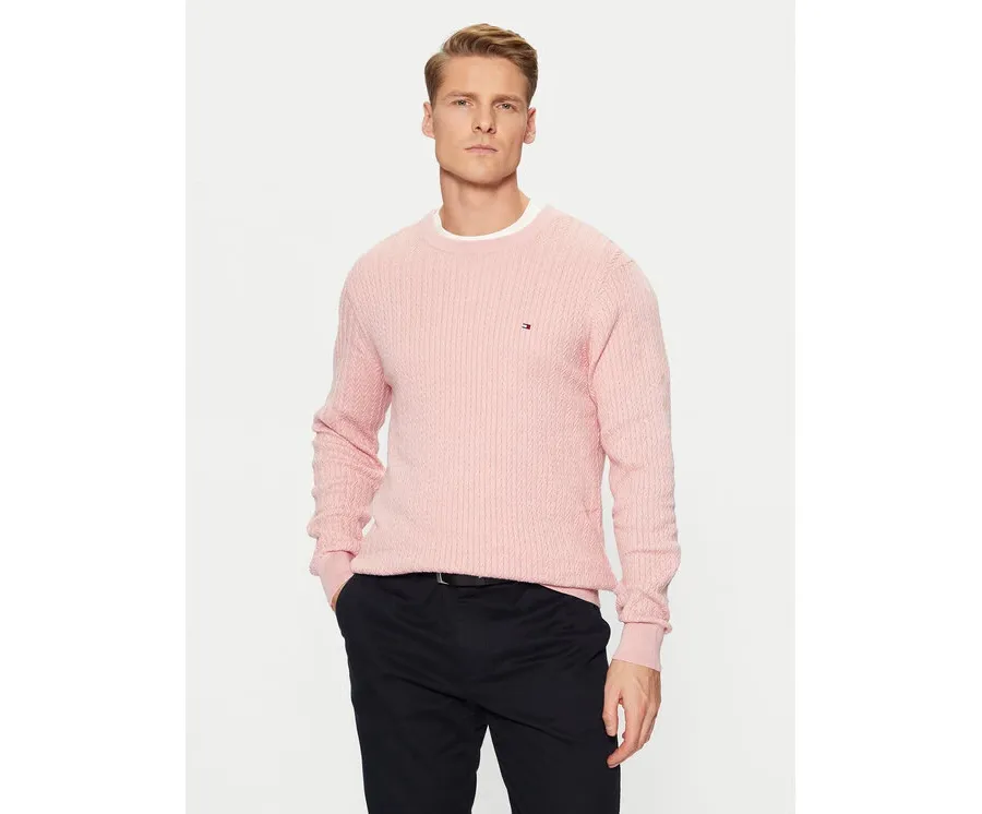 obrazek 1 Tommy Hilfiger Sweter MW0MW37400 Różowy Slim Fit