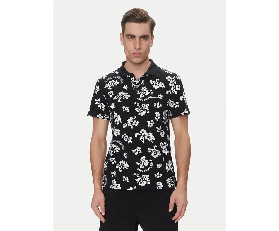 obrazek 1 KARL LAGERFELD Polo A2M46036 Czarny Regular Fit