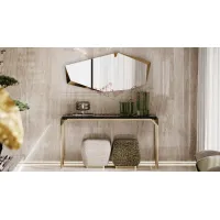 Picture Original upholstered stool with a metal base