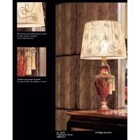 Picture Luxurious amber-cut crystal lamp with a lampshade embroidered with stylized flowers – Il Paralume Marina