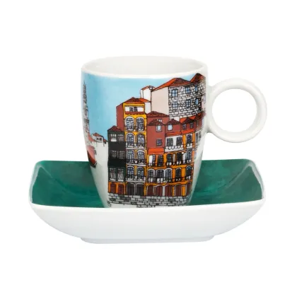 Zdjęcie Stylowy porcelanowy kubek na kawę ze spodkiem - 4 sztuki – Vista Alegre