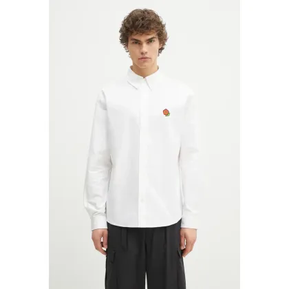 Zdjęcie Kenzo koszula bawełniana męska kolor biały regular z kołnierzykiem button-down FF55CH4109LO.01