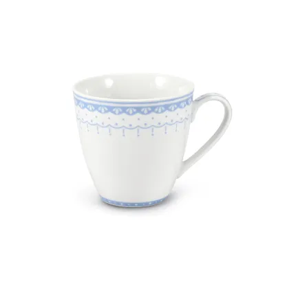 Zdjęcie Stylowy kubek z porcelany z delikatnym jasnoniebieskim zdobieniem – wariant 2 – Leander
