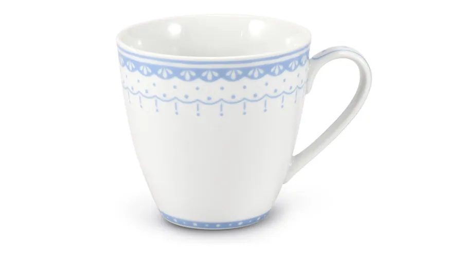 obrazek 1 Stylowy kubek z porcelany z delikatnym jasnoniebieskim zdobieniem – wariant 2 – Leander