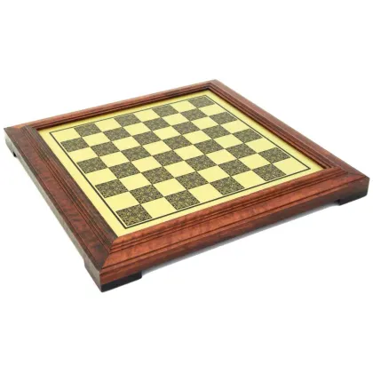 Zdjęcie Mosiężno-drewniana plansza do gry w szachy (45cm) 251BW