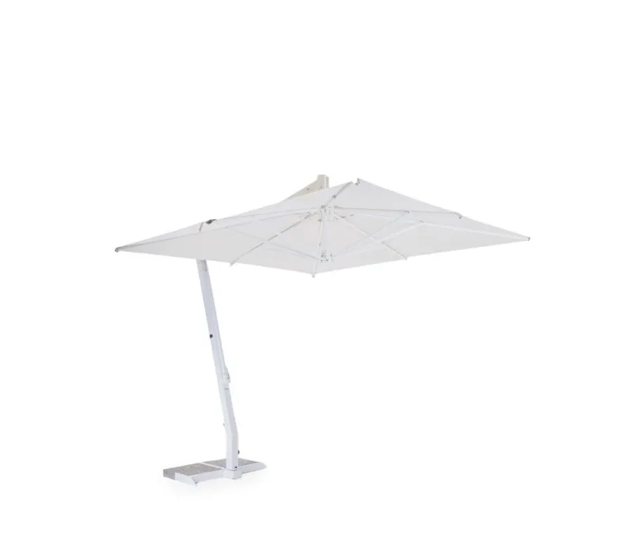 obrazek 1 Kwadratowy biały parasol Salento z aluminium do ogrodu lub na taras