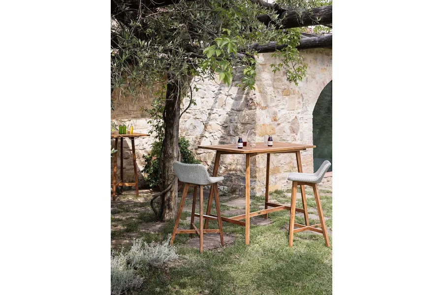 obrazek 3 Ekskluzywne krzesło barowe Gipsy z drewna tekowego