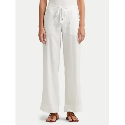 Zdjęcie Lauren Ralph Lauren Spodnie materiałowe 200735138001 Biały Wide Leg LAUREN RALPH LAUREN