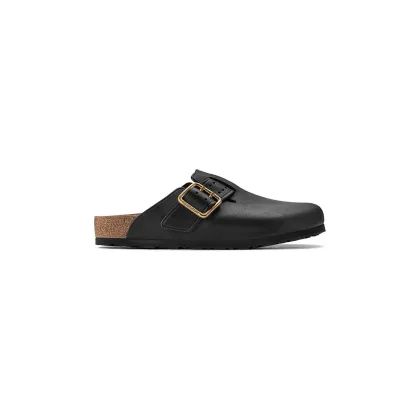 Zdjęcie Birkenstock klapki skórzane Boston Bold Gap męskie kolor czarny 1022577