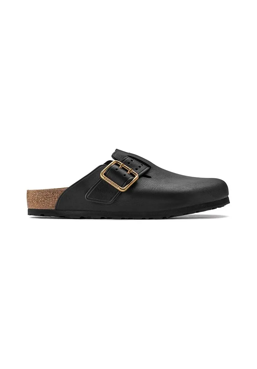 obrazek 1 Birkenstock klapki skórzane Boston Bold Gap męskie kolor czarny 1022577