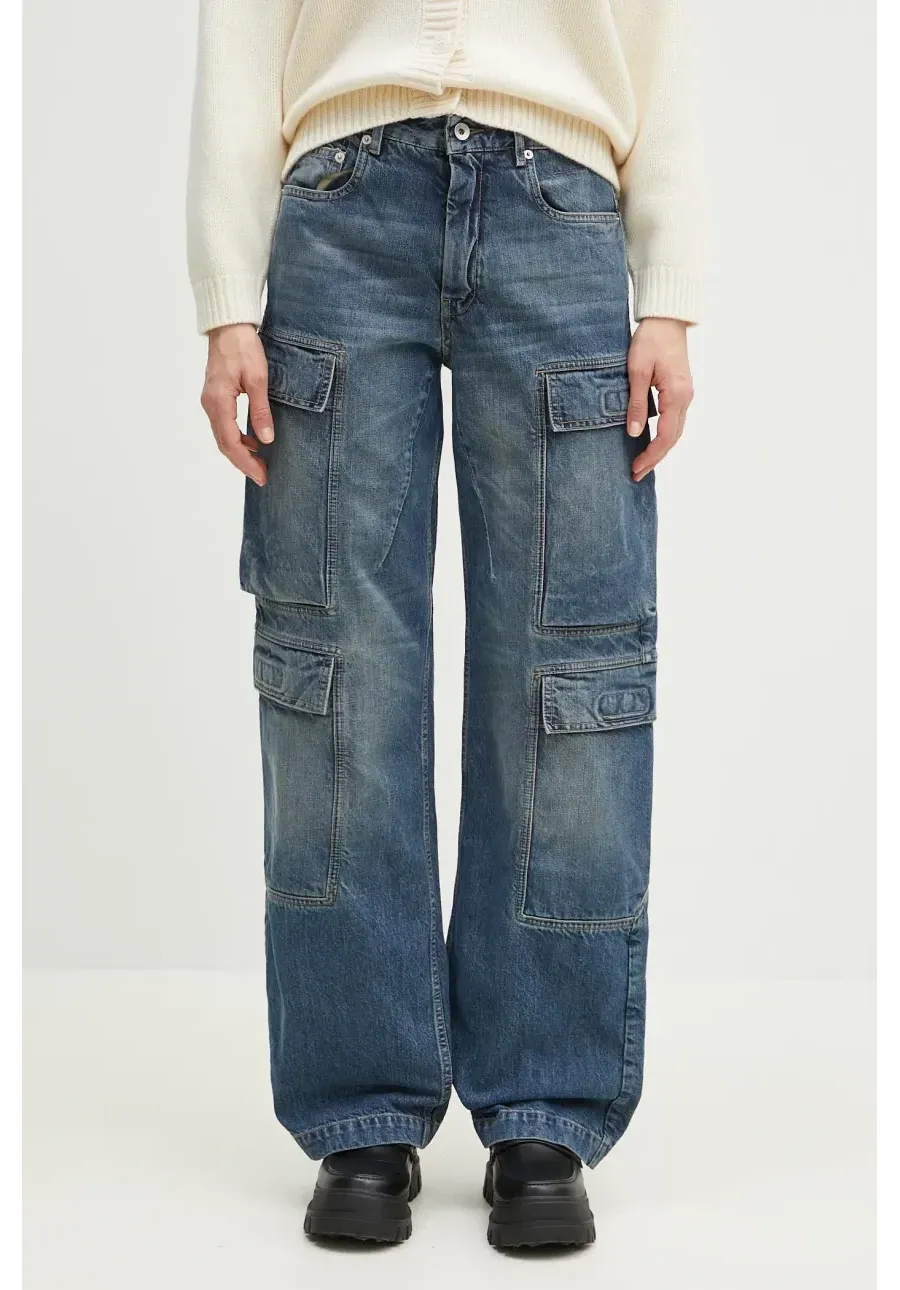 obrazek 1 Rick Owens DRKSHDW jeansy Double Cargo damskie high waist DS01E3308.DWB