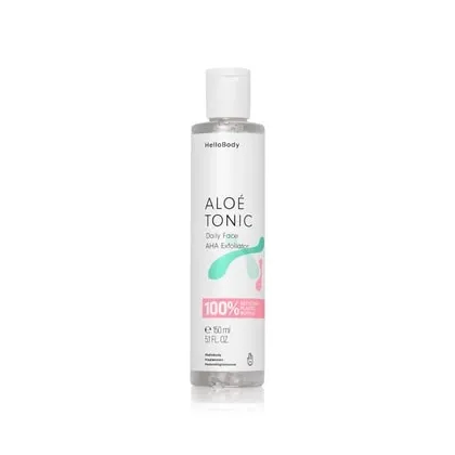 Zdjęcie HelloBody ALOÉ TONIC Daily Face AHA Exfoliator Woda do twarzy 150 ml