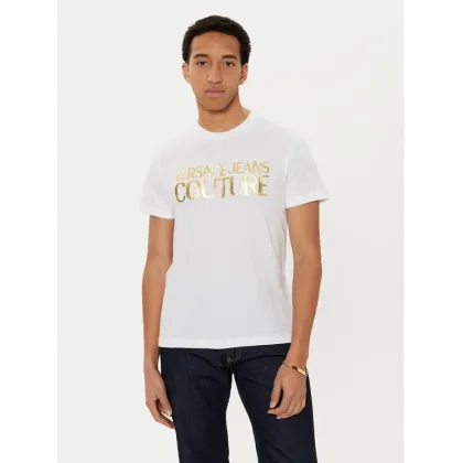 Zdjęcie Versace Jeans Couture T-Shirt 78GAHT05 Biały Regular Fit