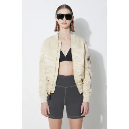 Zdjęcie Alpha Industries kurtka bomber MA-1 VF LW damski kolor beżowy przejściowa