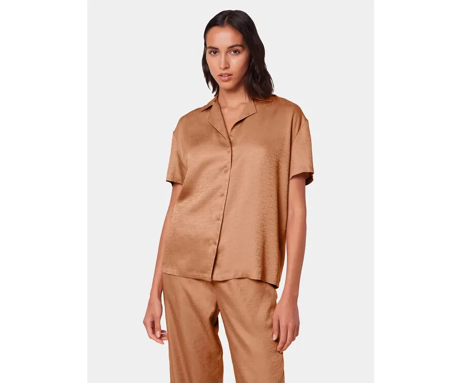 obrazek 1 Triumph Koszulka piżamowa Silky Sensuality 10218320 Brązowy Relaxed Fit