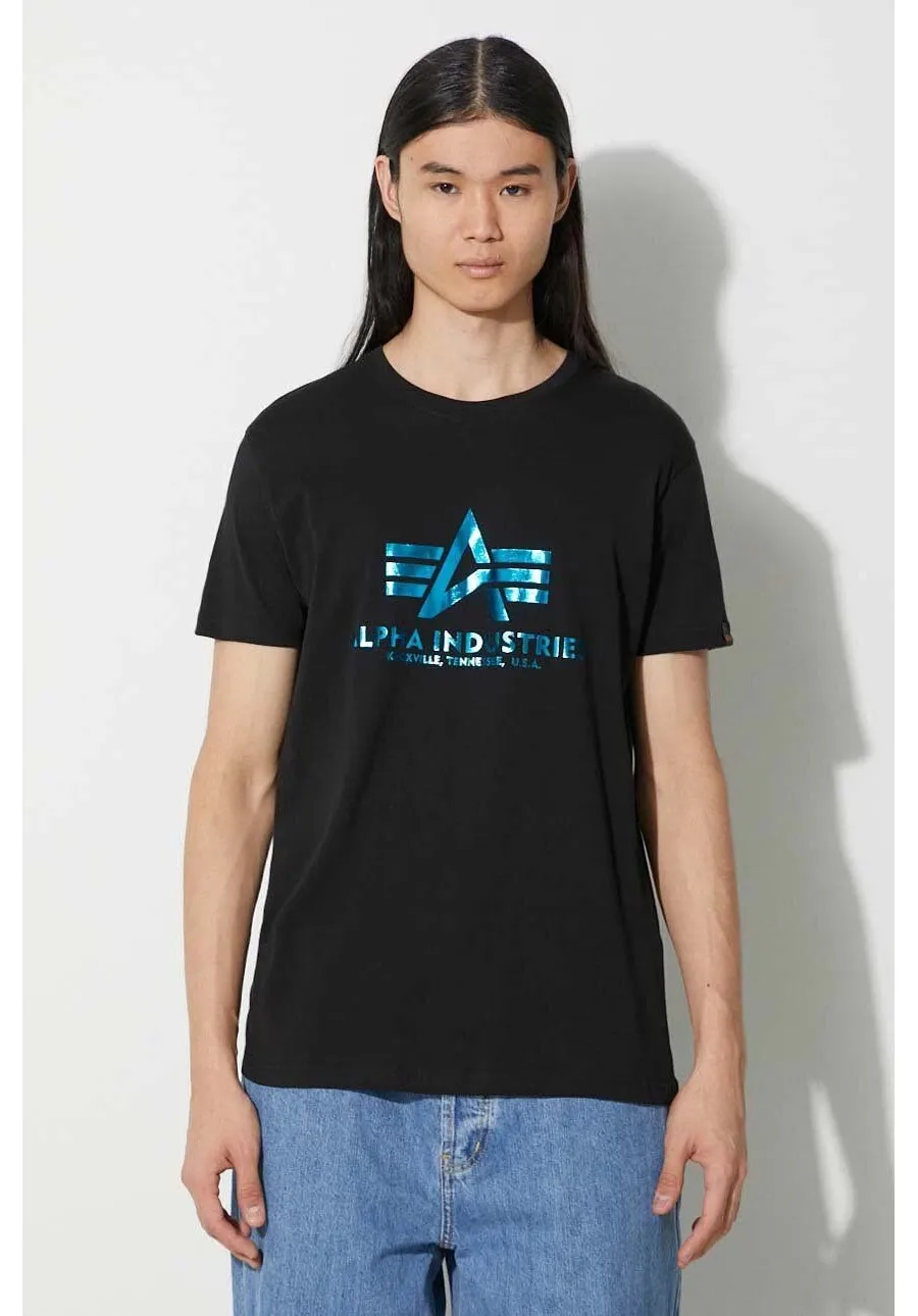 obrazek 1 Alpha Industries t-shirt bawełniany kolor czarny z nadrukiem