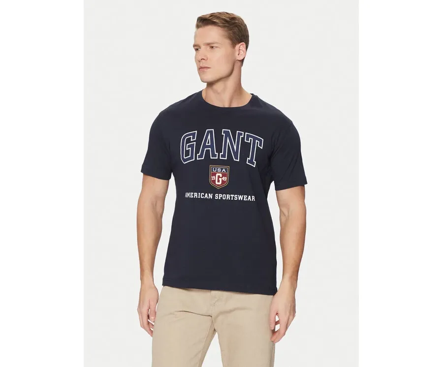 obrazek 1 Gant T-Shirt 2003290 Granatowy Regular Fit