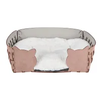 Zdjęcie Stylowe skórzane legowisko dla kota 45x30xH15 cm w kolorze złamanego różu